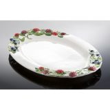 (05) große ovale Servierplatte mit Beeren 50x35