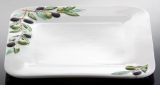 (10) quadratische Olivenplatte- Teller "Oliva" 31x2,5