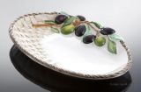 (23) ovale Oliven Servierplatte "Cesto" 32x21