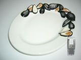 (06) ovaler Antipastiteller Muscheln 21x17