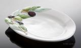 (02) ovaler Antipastiteller, Oliven "Oliva" 21x17
