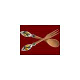 (34) Zitronen Salatbesteck Keramik/Holz 27