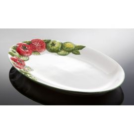 (11) gro&szlig;e ovale Tomatenplatte "Rosso/Verde" 40x26