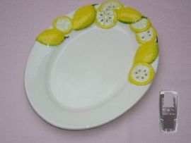 (01) ovaler Antipastiteller Zitronen 21x17