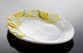 Klicken um zu vergrößern (01) ovaler Antipastiteller Zitronen 21x17