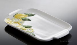 (25) rechteckige Zitronenplatte- Teller "Limoni" 25,5x2