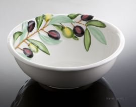 Klicken um zu vergrößern (07) große runde Olivenschüssel "Oliva" 31x11