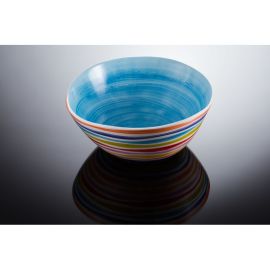 (04G) runde Schale mit Streifen türkis 23x9