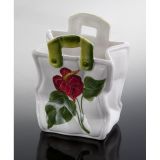 (08) kleine Anthurien Blumenvase in Form einer Tasche...