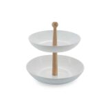 (12) weiße Etagere rund 32-28