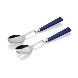 (17) Salatbesteck mit Knick dunkelblau