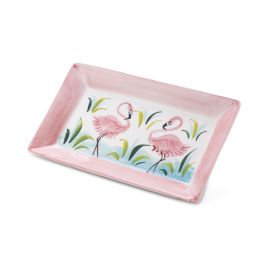 (30) rechteckige Flamingo Platte/ Teller 26x15