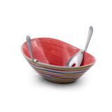 (22) Salat Besteck Edelstahl mit Knick 18