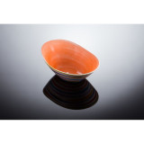 (03A) ovale Schale mit Streifen S Orange 21x15